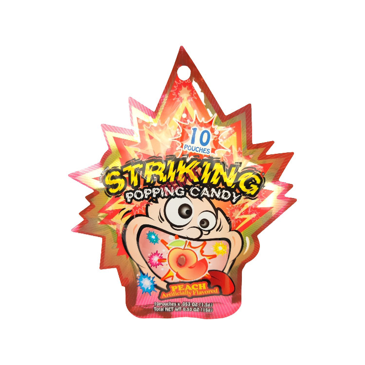 Striking Popping Peach Flavour Candy 15g