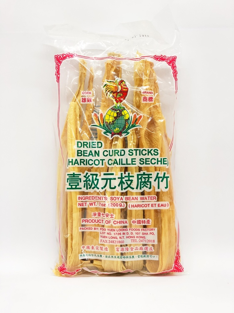 COCK brand Dried Bean Curd Sticks 200g