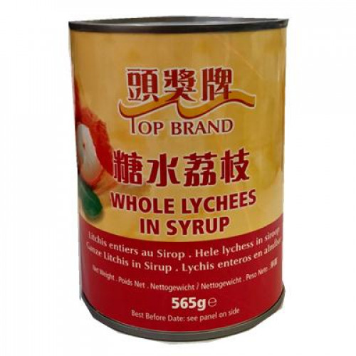 Top brand whole lychees in syrup 565g