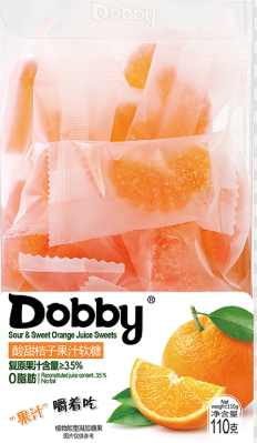 dobby  soft candy orange flav 110g