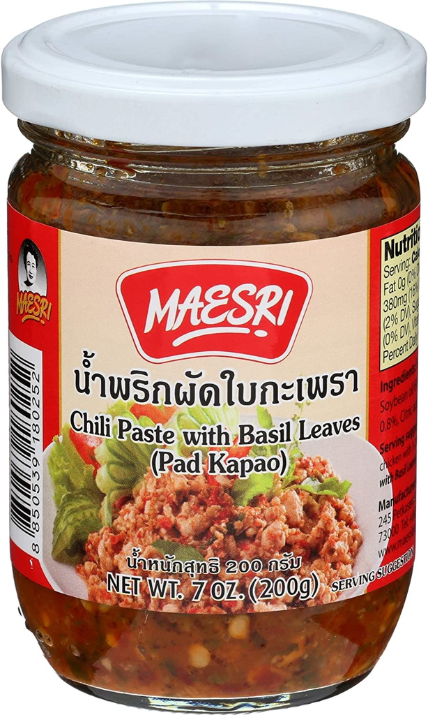 MAESRI Chili Paste With Basil Leaves Pad Kapao 200g