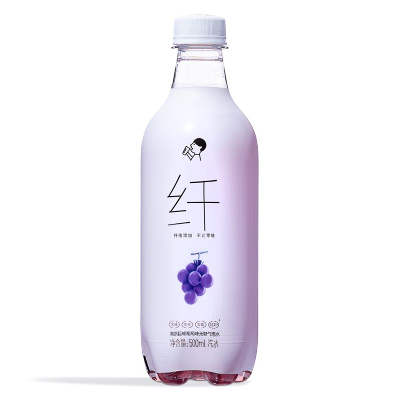 喜茶葡萄味无糖气泡水500ml