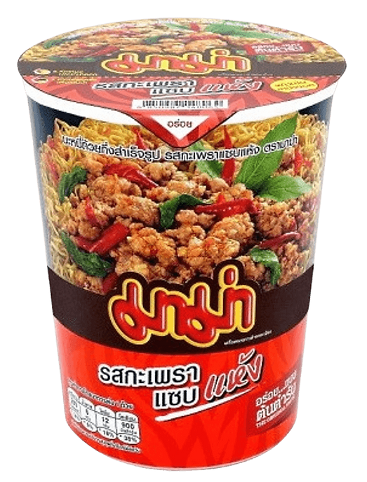 Mama Instant Cup Noodles Spicy Basil Stir-Fried Flavour 60g