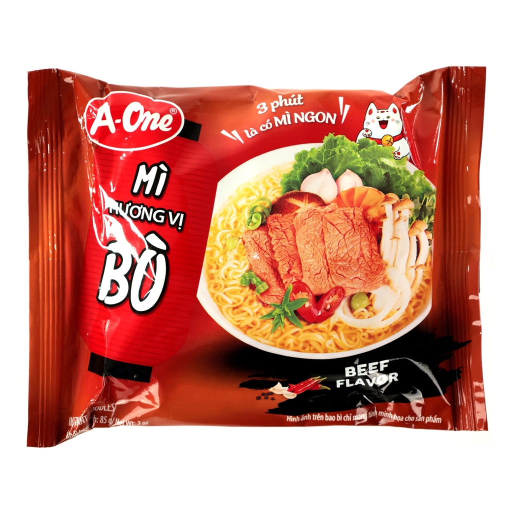 A-ONE NOODLES BEEF FLAVOUR INSTANT 85G