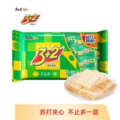 康师傅3+2柠檬味饼干375g