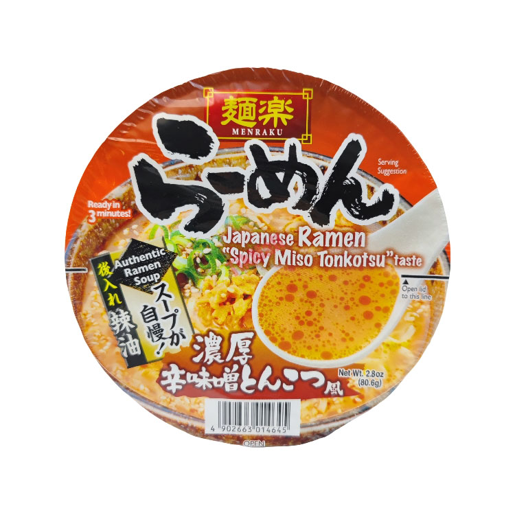 HIKARI Menraku Cup Ramen Spicy Miso Tonkotsu80.6g