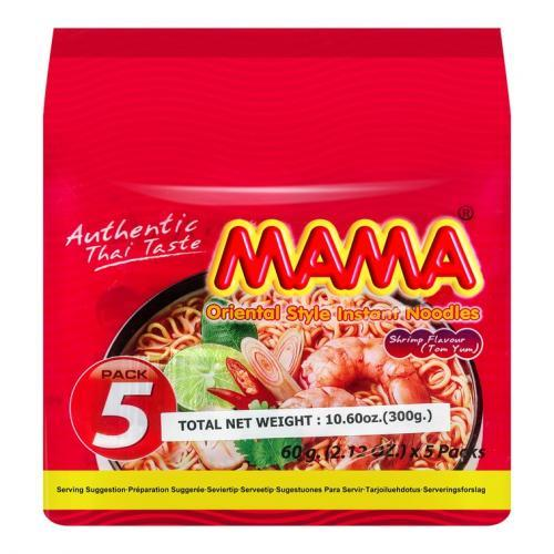 MAMA奶油冬阴功虾味汤面5连包5x60g 