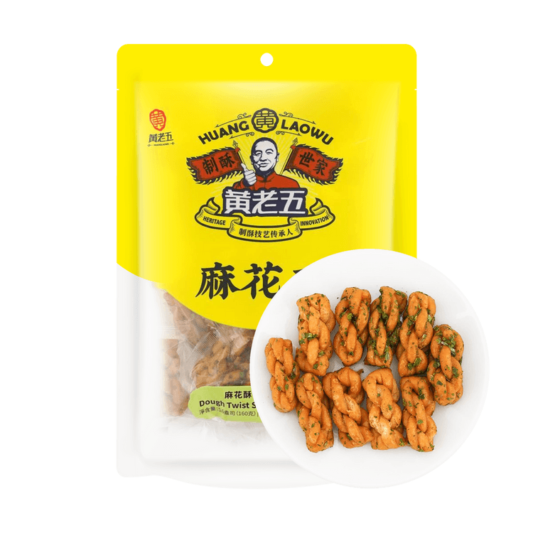 Huang Lao Wu Fried Dough Twist Scallion 160g