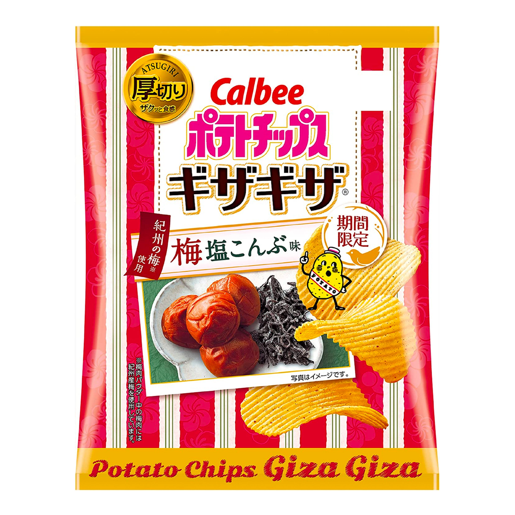 Calbee Potato Chip Giza Plum Salted Kelp Flavour 58g