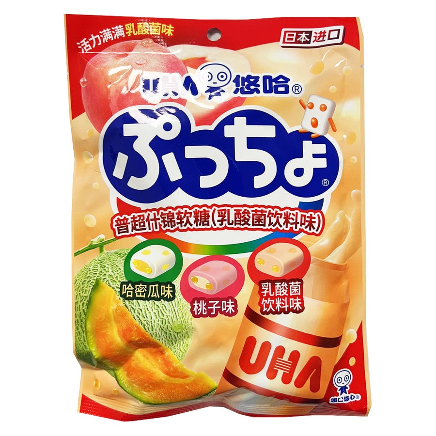 悠哈袋装乳酸菌饮料味什锦软糖90g