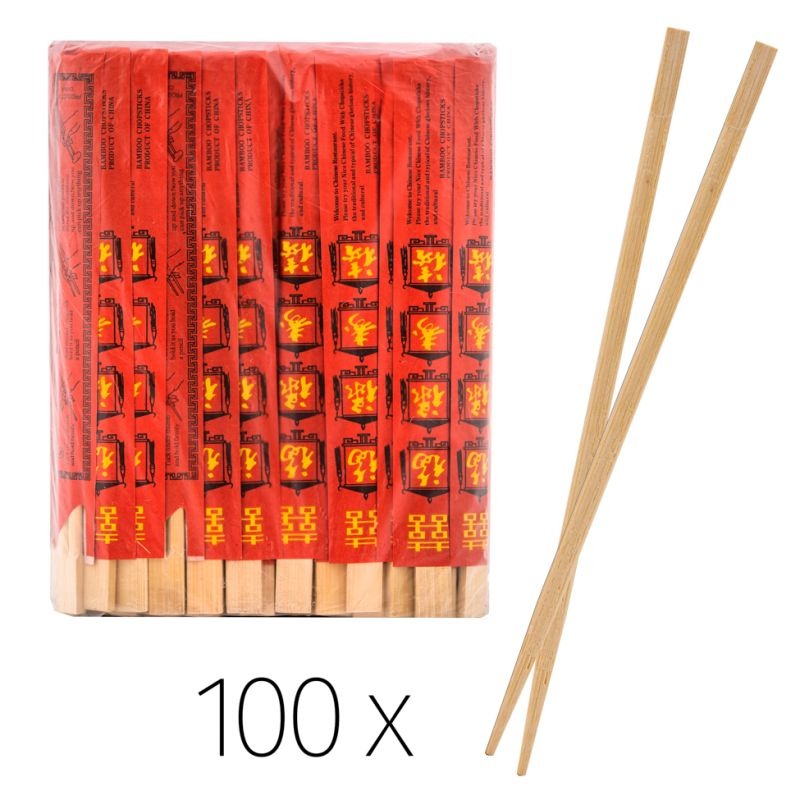 Bamboo Chopsticks With Sleeve 100prs