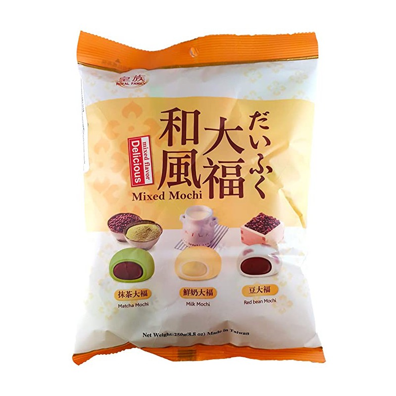 Royal Family Mochi - Mixed (Matcha, Milk & Red Bean) Flavour 250g