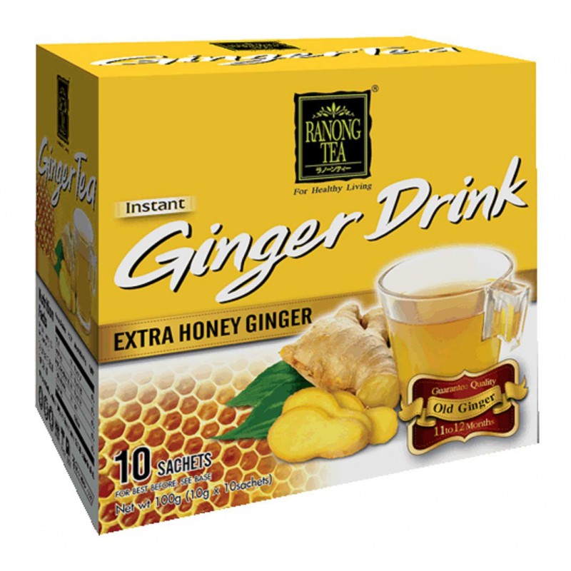 RANONG TEA INSTANT GINGER DRINK EXTRA HONEY GINGER 10G X 10 SACHETS