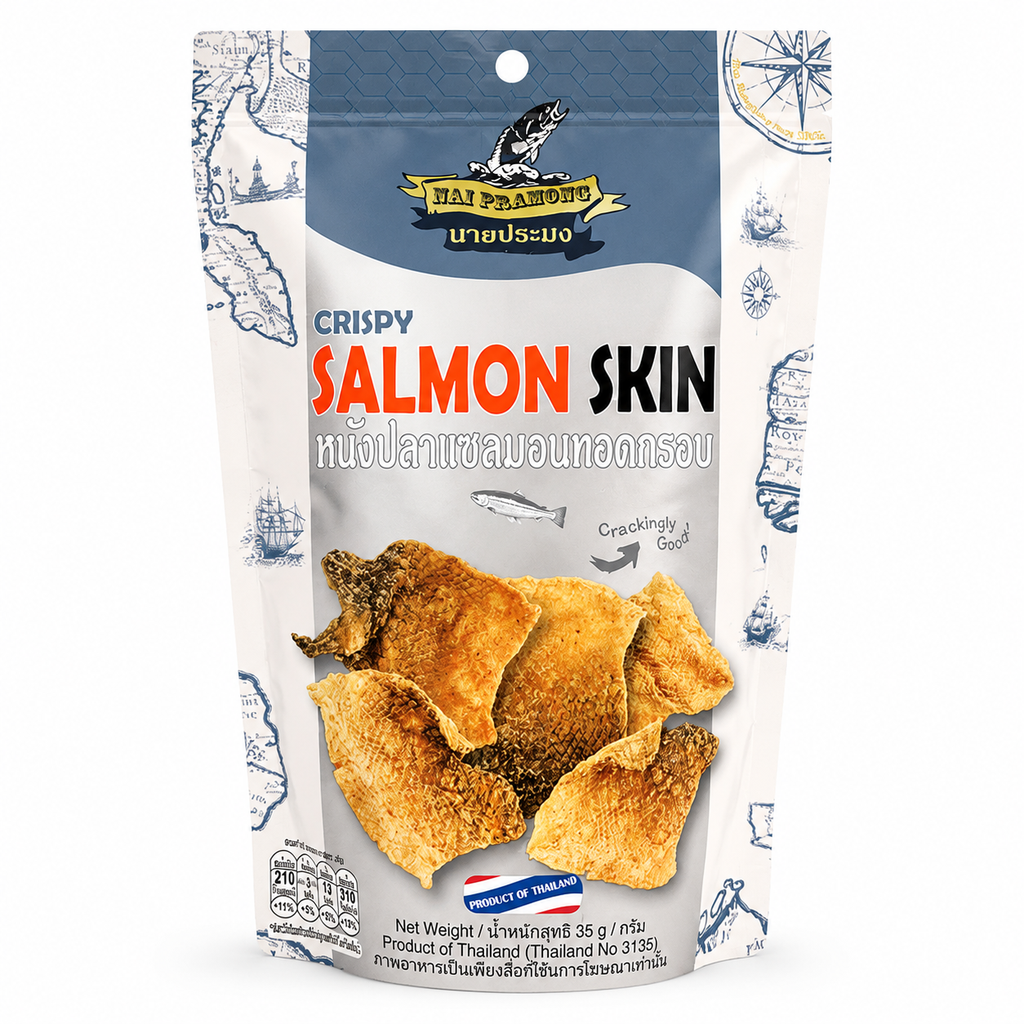 Nai Pramong Crispy Salmon Skin Original Flavour 35g