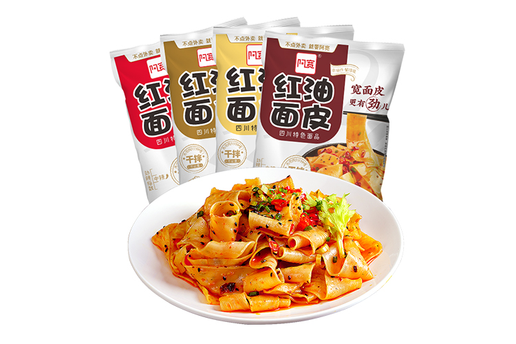 A-KUAN Broad Noodle Peanut Sauce Flav 4packs