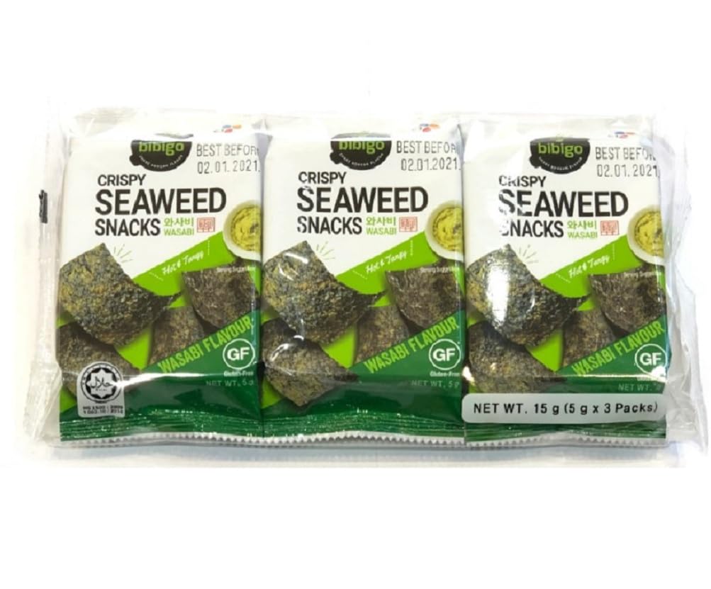 CJ Crispy Seaweed Snacks Wasabi Flavour 15G