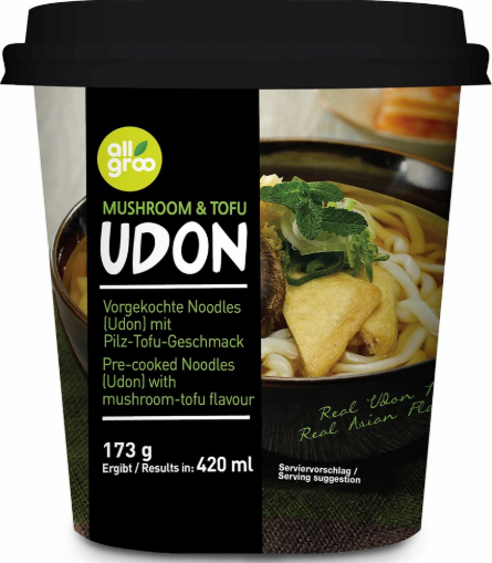 ALLGROO Mushroom & Tofu Udon (cup) 173G