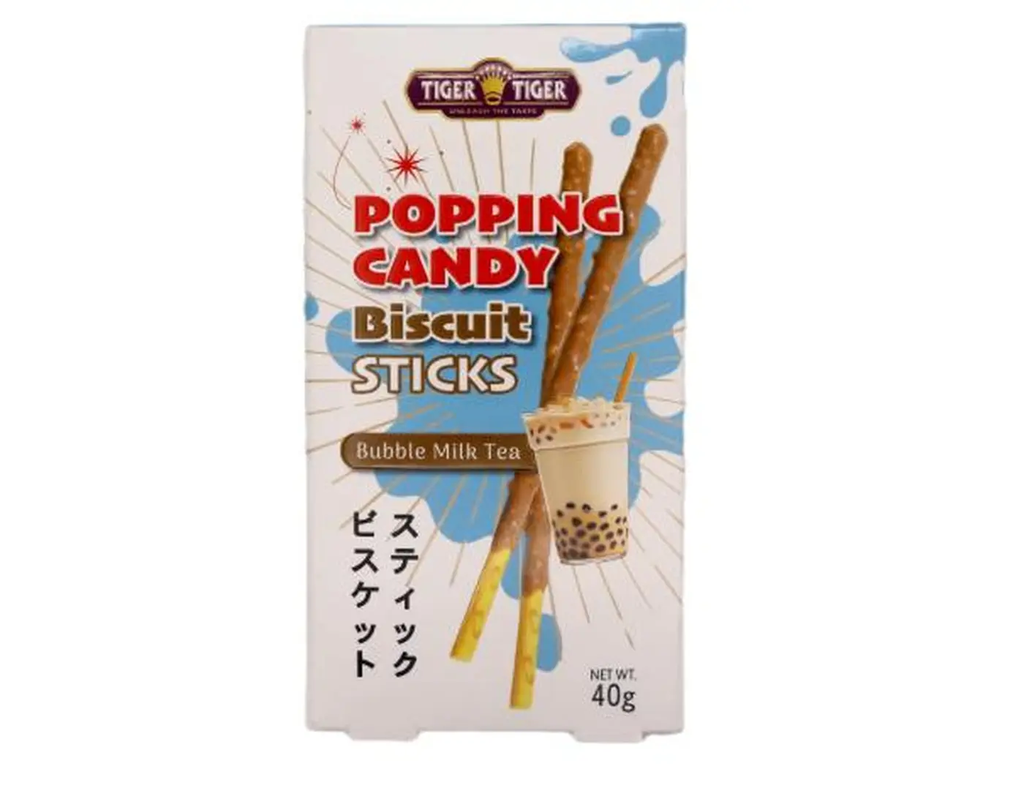 TT Popping Candy Biscuits Sticks Bubble Milk Tea Flav 40g