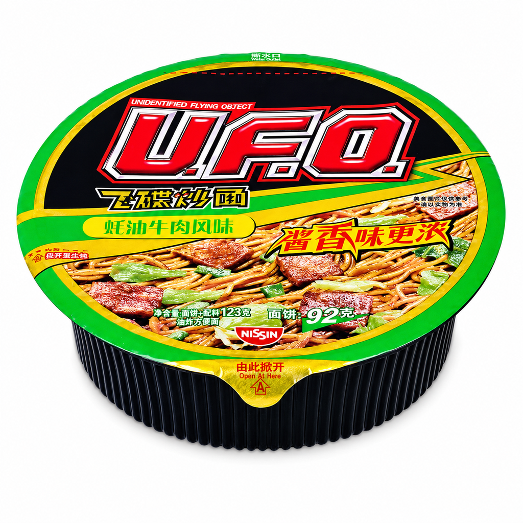 NISSIN 飞碟炒面蚝油牛肉风味123g