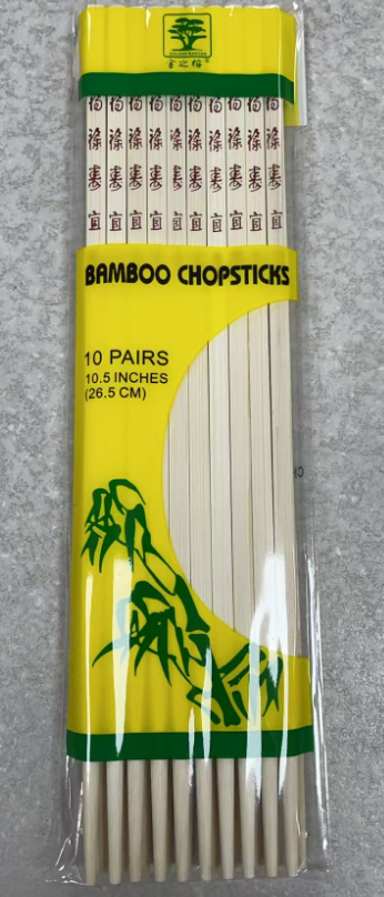 JIN ZHI RONG Bamboo Chopsticks 10 Pairs （red decoration）