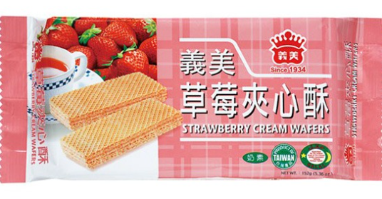 YI MEI Straberry Cream Wafers 152G