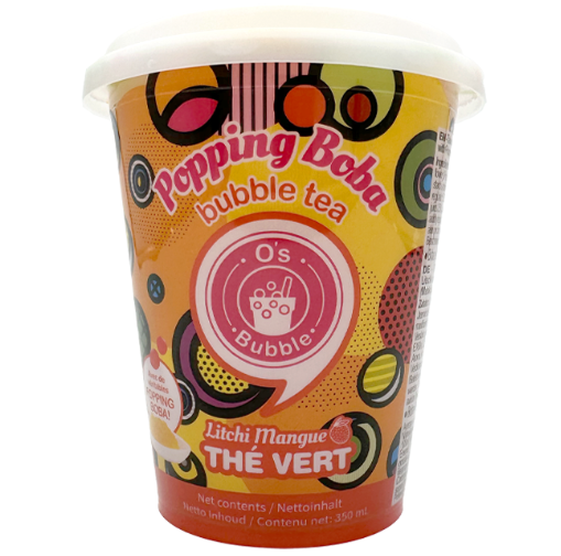 Taiwanese Drink Based on Lychee and Mango Popping Boba 350ML