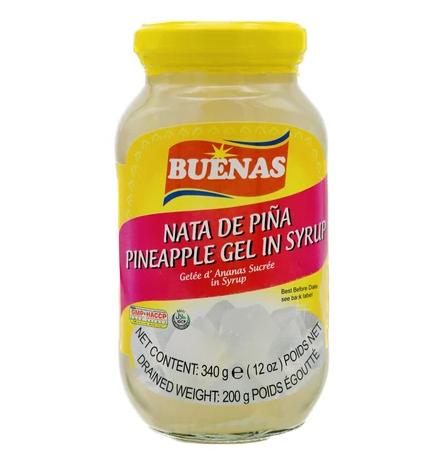 BUENAS Nata De Pina Pineapple Gel in Syrup 340g