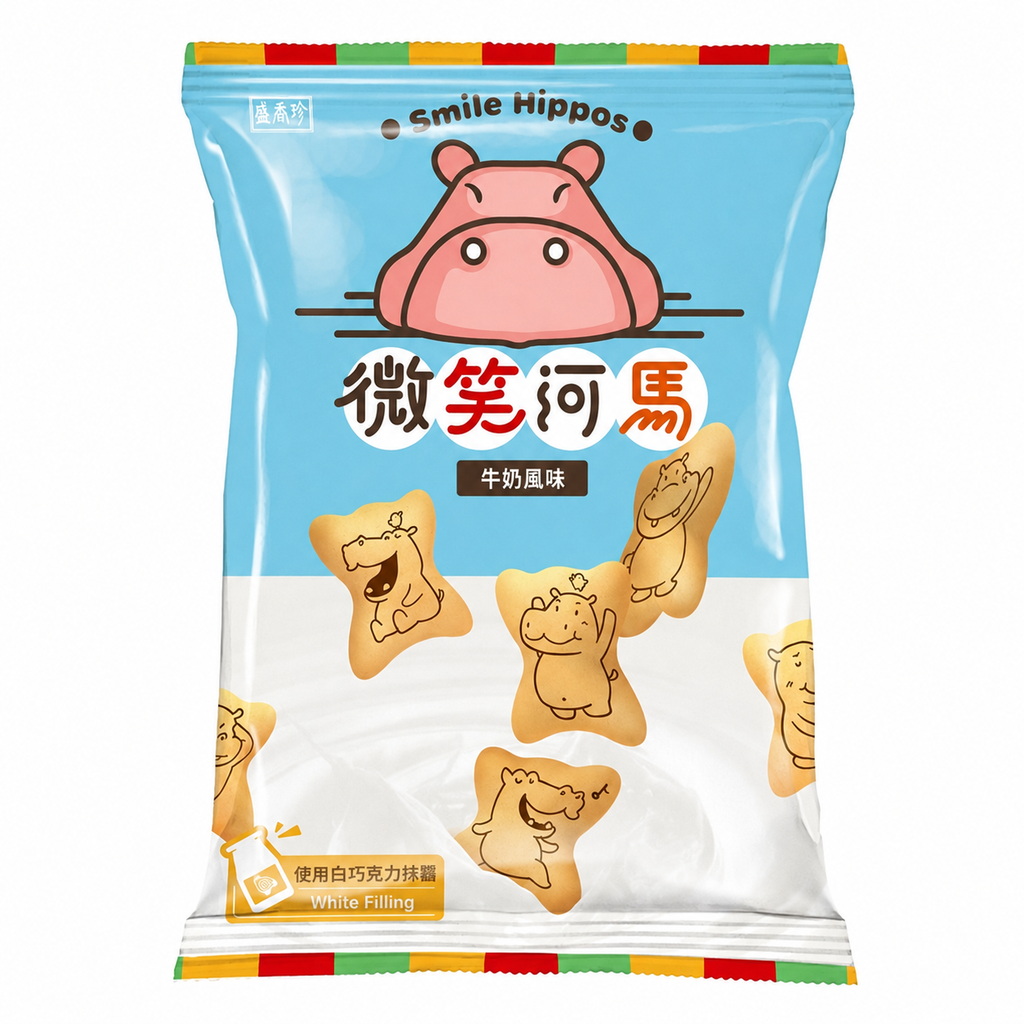 微笑河马牛奶风味曲奇60g