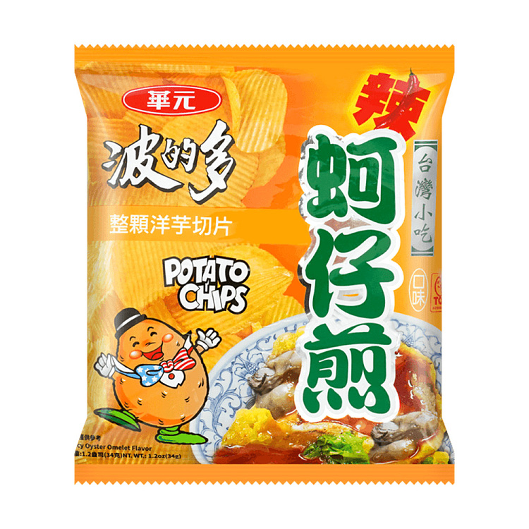 HY Potato Chips Spicy Oyster Omelet Flav 34g