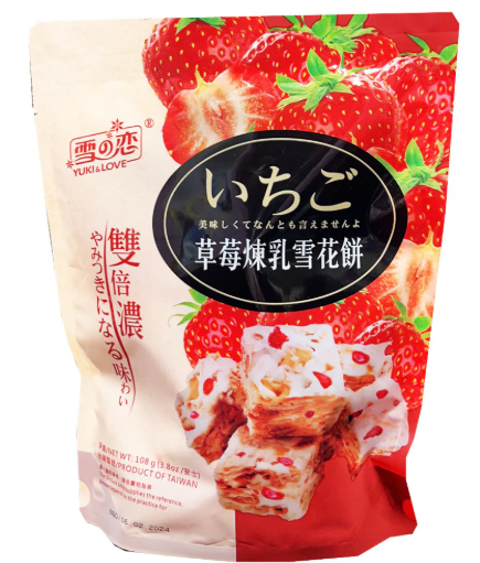 雪之恋草莓炼乳雪花饼108g