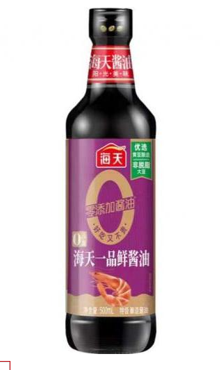 海天0添加一品鲜酱油500ML