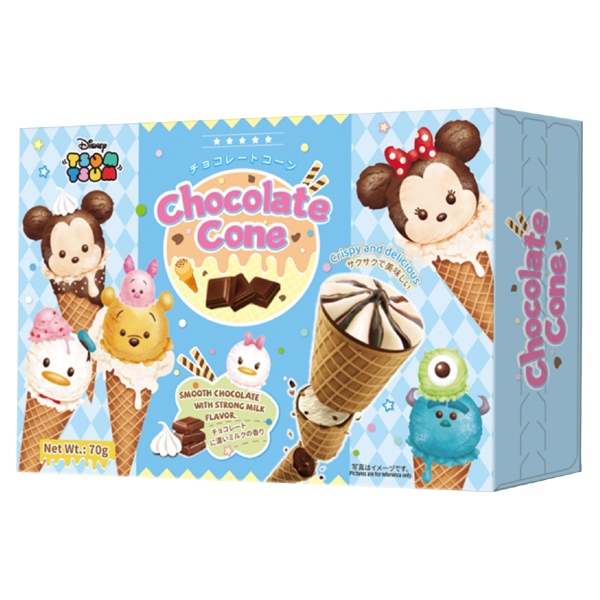 TSUMTSUM Biscuit Cone Choco and Milk Flav Filling 70g