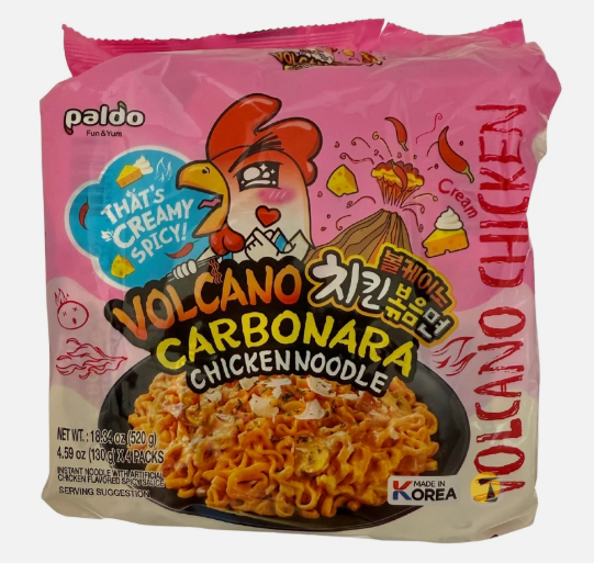 Paldo Volcano Chicken Carbonara Noodle 130g (Pack Of 4)