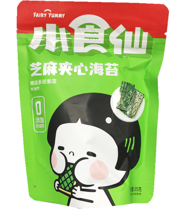 良品铺子芝麻夹心海苔35g