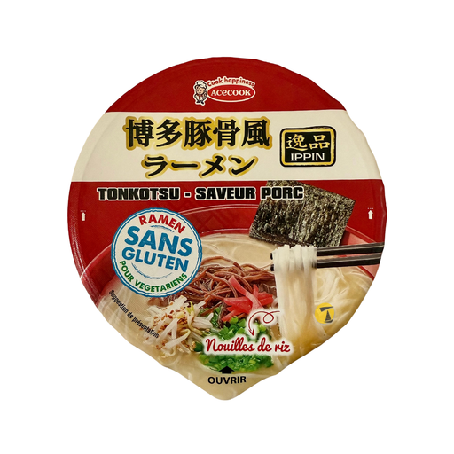 Acecook Ippin Instant Rice Noodles In Bowl Tonkotsu 63g