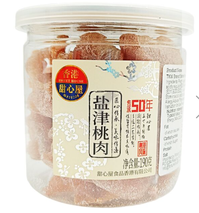 TXW 甜心屋盐津桃肉190g