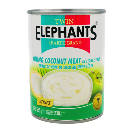 ELEPHANTS Young Coconut Meat stripped in Light Syrup 565G