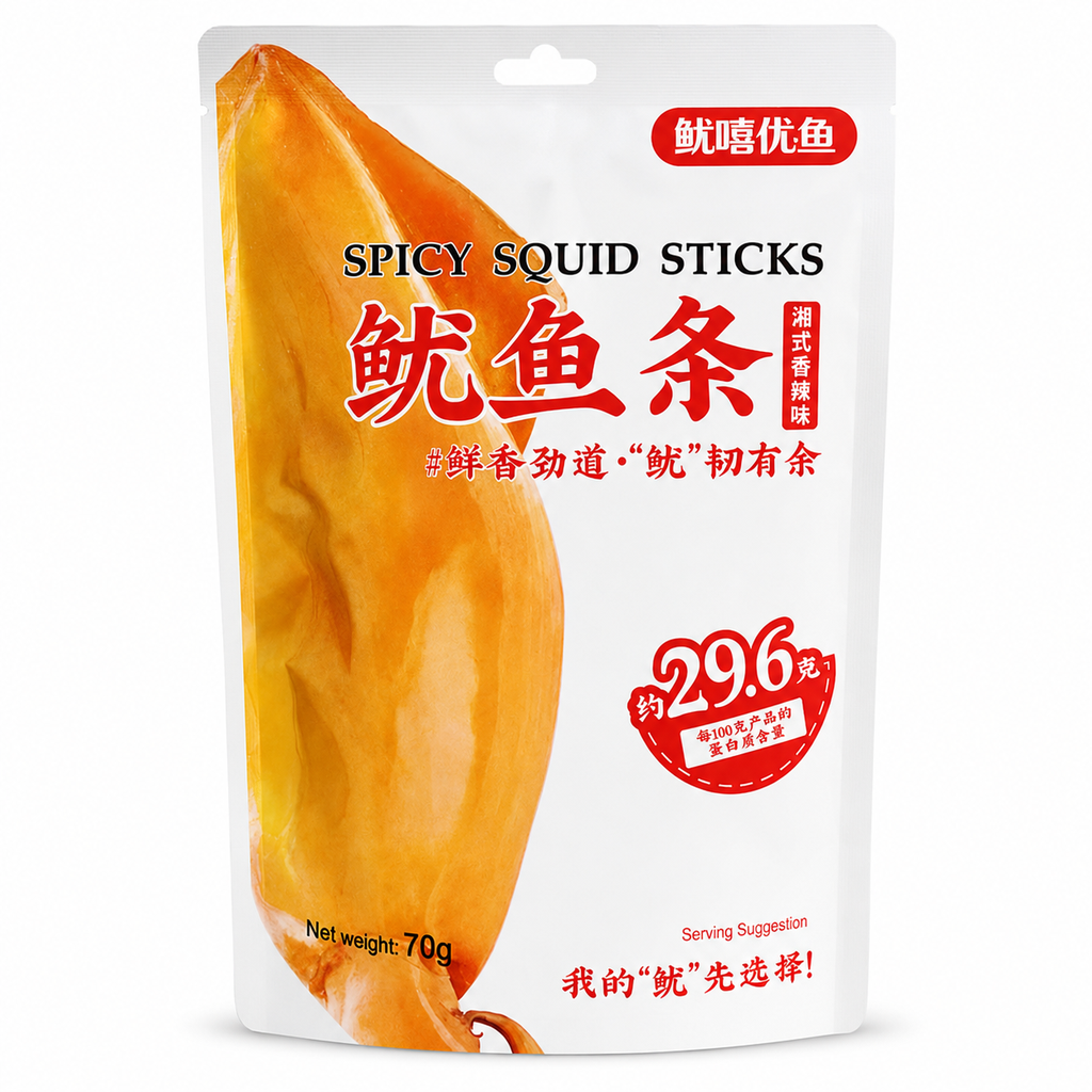 鱿嘻优鱼鱿鱼条-香辣70G
