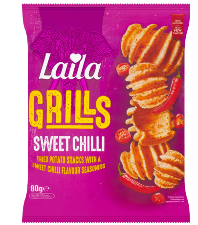 LAILA Sweet Chilli Grills Potato Snacks 80G