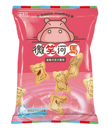微笑河马草莓巧克力风味曲奇60g