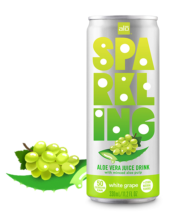 ALO Sparkling Aloe Vera Drink (white grape) 330ml