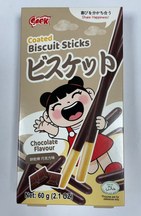 Soek Biscuit Stick Chocolate Flavour 60G