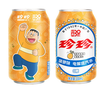 珍珍无糖电解质汽水菠萝味330ML