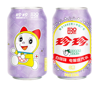 珍珍无糖电解质汽水白桃味330ML