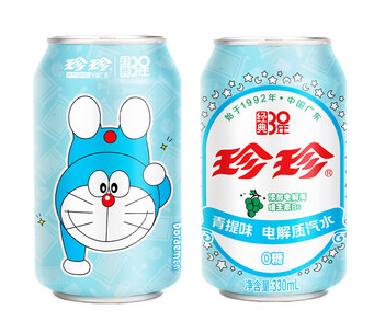 珍珍无糖电解质汽水青提味330ML