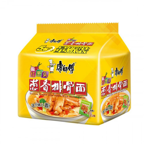 康傅师葱香排骨面5连包70g