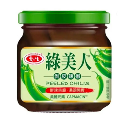 爱之味绿美人剥皮辣椒200G