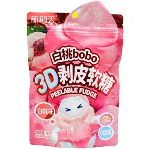 新期天白桃bobo3D剥皮软糖75g