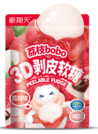 新期天荔枝bobo3D剥皮软糖75g