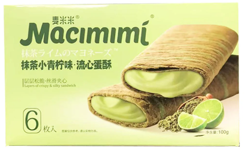 麦米米抹茶小青柠味流心蛋酥100G